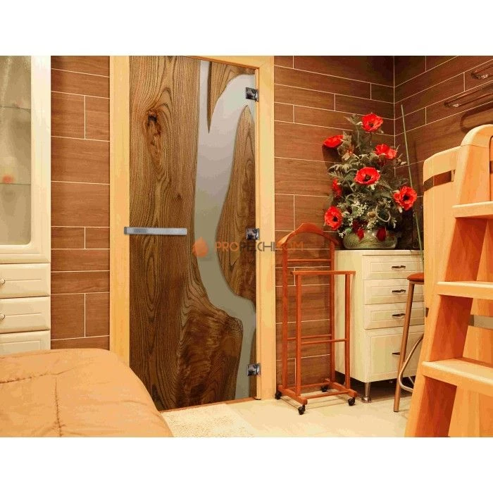 Дверь для бани DoorWood с фотопечатью (СЛЭБ-14), 2000x800 мм