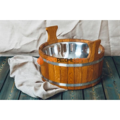 Шайка 15л. с нерж. вставкой Дуб