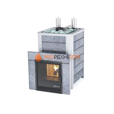 Дровяная печь для бани ИзиСтим Ялта 25 К в камне Талькохлорит