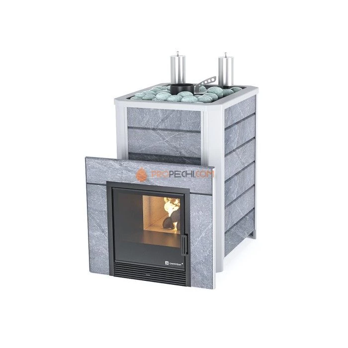 Дровяная печь для бани ИзиСтим Ялта 25 К в камне Талькохлорит
