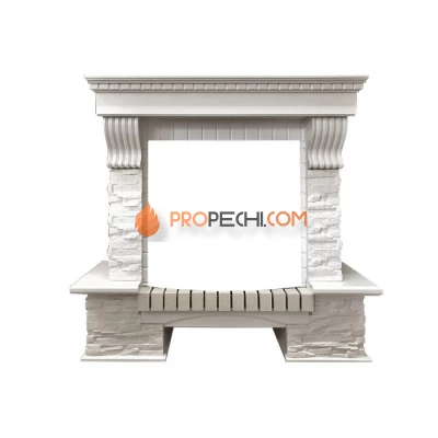 Портал Royal Flame Pierre Luxe Белый / Сланец белый