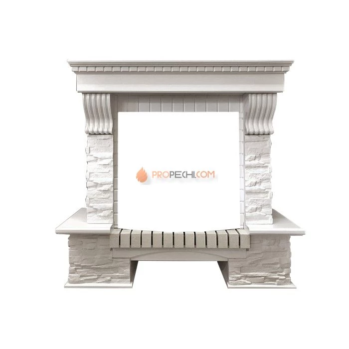 Каминокомплект Royal Flame Pierre Luxe Белый / Сланец белый с очагом Dioramic 25 LED FX