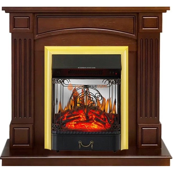 Каминокомплект Royal Flame Boston - Темный дуб (Высота 925см) с очагом Majestic FX M Brass