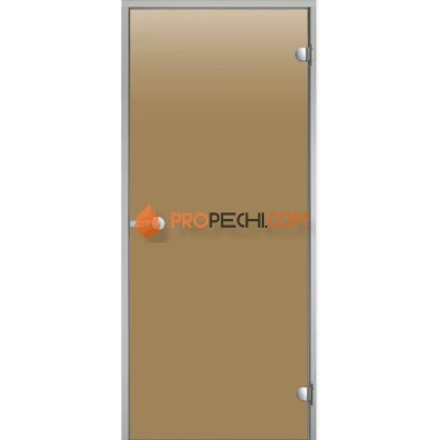 Дверь для хамама Harvia ALU 8х19 коробка серая, стекло бронза