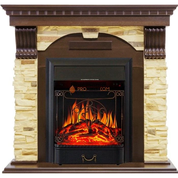 Каминокомплект Royal Flame Dublin - Темный дуб / Сланец с очагом Majestic FX Black