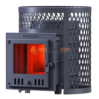 Чугунная печь для бани Гефест Искандер 25М в сетке