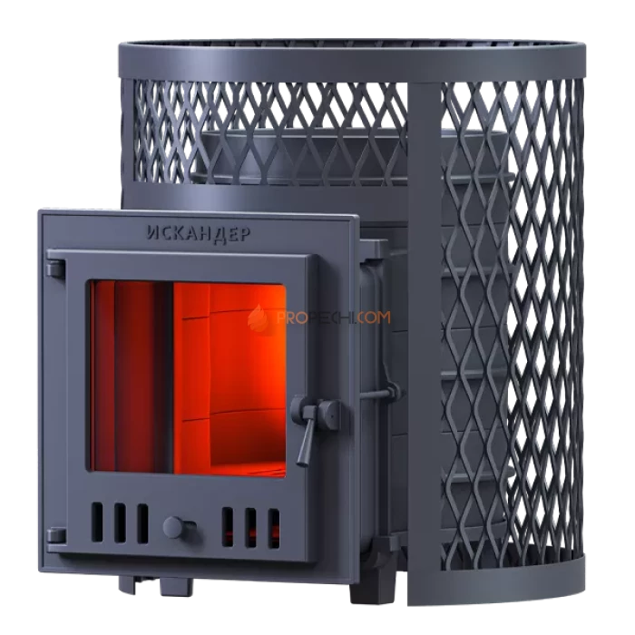 Чугунная печь для бани Гефест Искандер 25М в сетке
