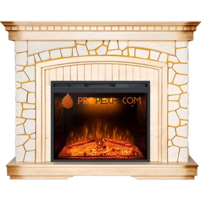 Каминокомплект Royal Flame Glasgow - Слоновая кость с патиной с Электрическим очагом Royal Flame Emerald 28