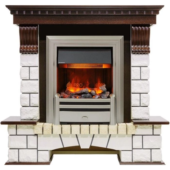 Каминокомплект Dimplex Pierre Luxe - Темный дуб / Белый (Высота 1020мм) с очагом Chesford