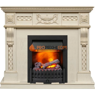 Каминокомплект Dimplex Corsica - Слоновая кость с патиной (Ширина 1100) с очагом Danville Black FB2