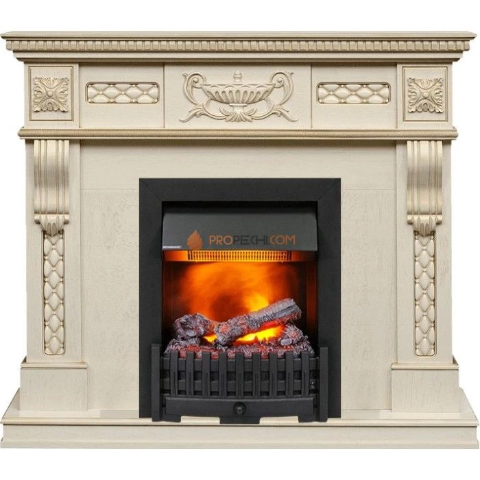 Каминокомплект Dimplex Corsica - Слоновая кость с патиной (Ширина 1100) с очагом Danville Black FB2