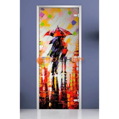 Стеклянная межкомнатная дверь DoorWood с фотопечатью Painting-14, 2000х700 мм