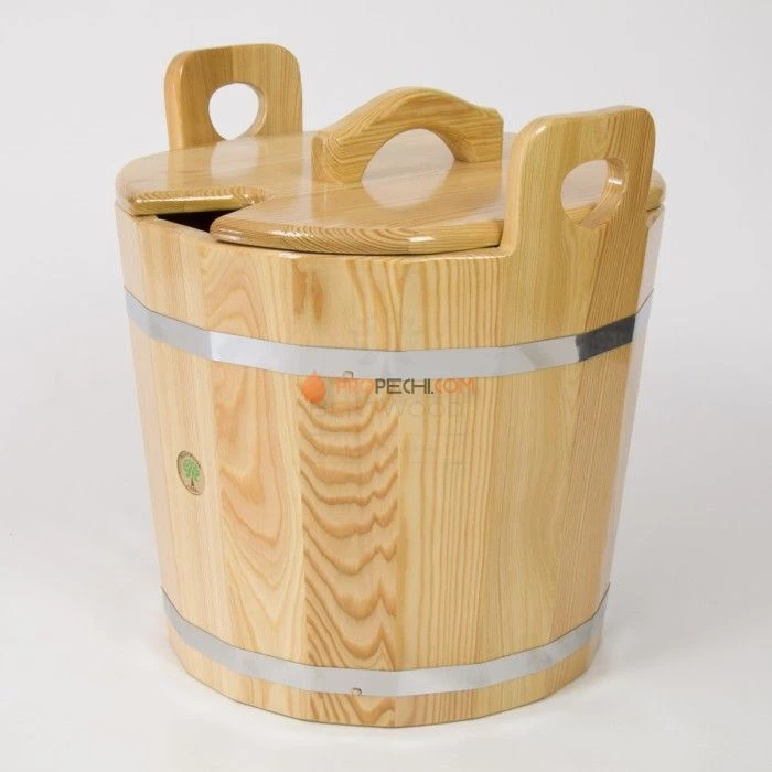 Запарник BentWood 22л. (с крышкой) из натуральной лиственницы