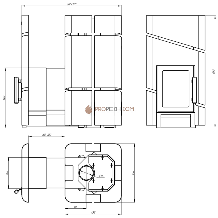 Дровяная печь для бани Grill’D Zorro Long