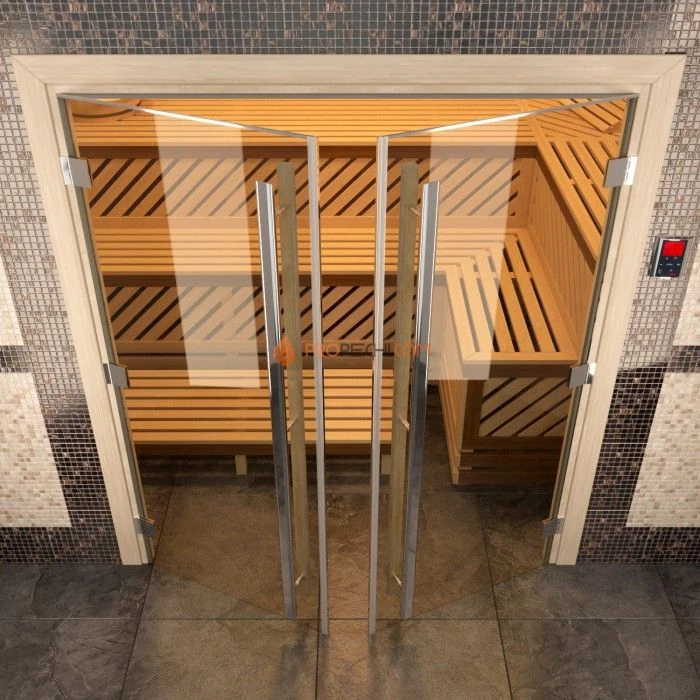 Дверь для бани DoorWood Престиж Двойная, 1900x1330 мм