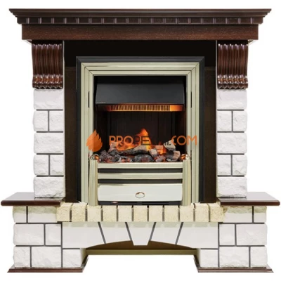 Каминокомплект Dimplex Pierre Luxe угловой - Темный дуб / Белый (Высота 1020мм) с очагом Cavendish