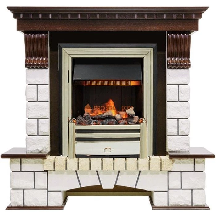 Каминокомплект Dimplex Pierre Luxe угловой - Темный дуб / Белый (Высота 1020мм) с очагом Cavendish