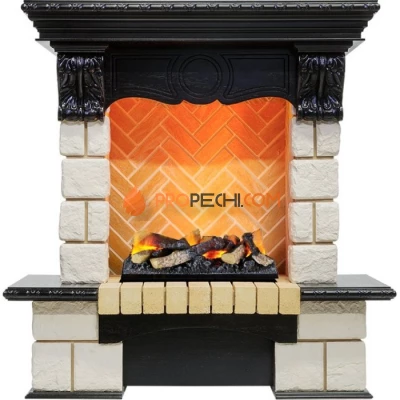 Каминокомплект Dimplex Pierre Luxe - Венге / Шампань (Высота 975мм) с очагом Cassette 400 LNH-INT (с дровами)