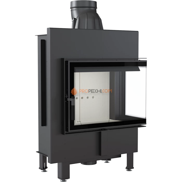 Каминная топка стальная Kratki LUCY/12/P/BS (угловое стекло справа) (12 кВт)