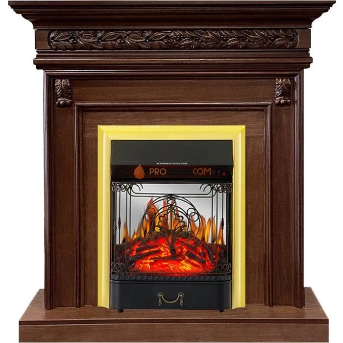 Каминокомплект Royal Flame Valletta - Темный дуб с очагом Majestic FX M Brass