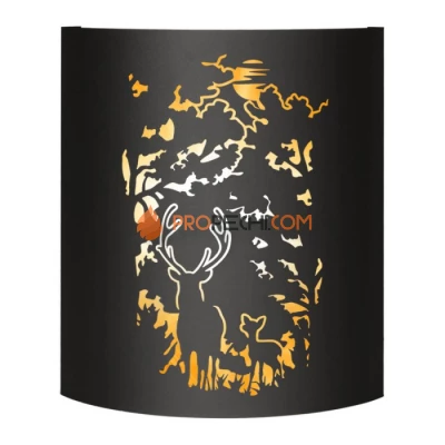 Абажур Везувий BLACK (AISI 430) тип 4 Олени в лесу