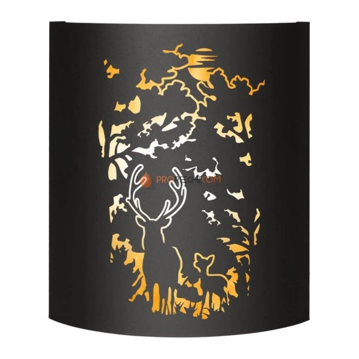 Абажур Везувий BLACK (AISI 430) тип 4 Олени в лесу