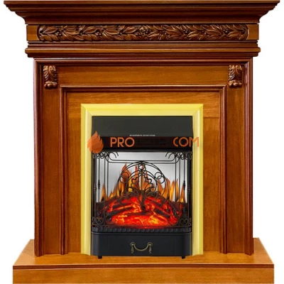 Каминокомплект Royal Flame Valletta - Орех с очагом Majestic FX M Brass