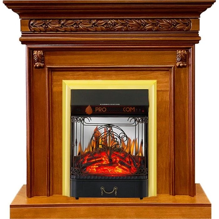 Каминокомплект Royal Flame Valletta - Орех с очагом Majestic FX M Brass