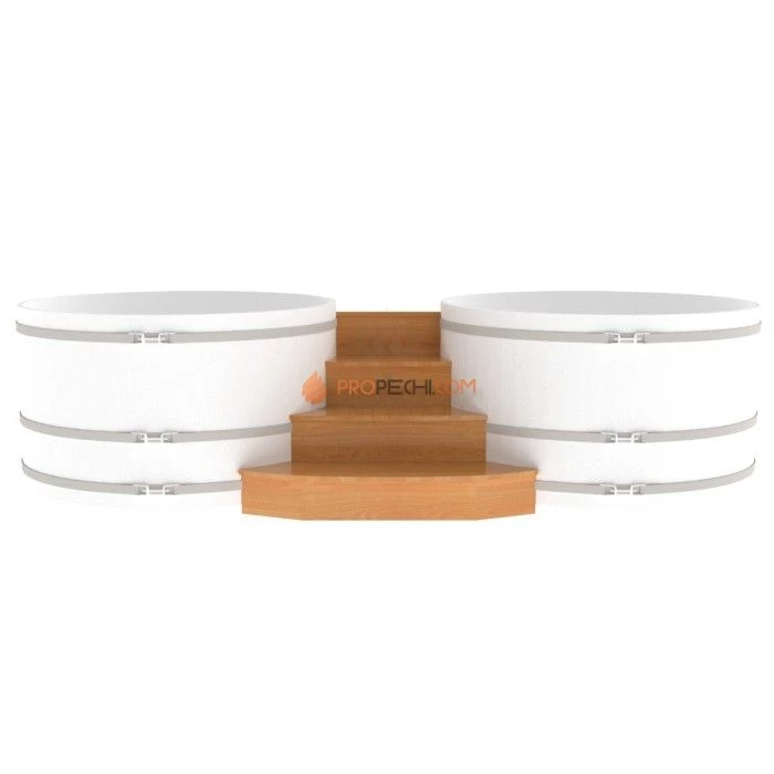 Подиум BentWood на 2 купели D 1,8 из натуральной лиственницы