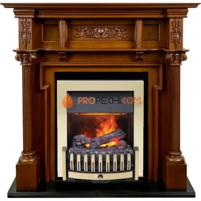 Каминокомплект Dimplex Oxford - Орех с очагом Danville Brass FB2
