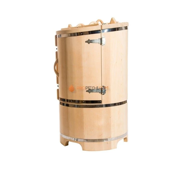 Фитобочка круглая НКЗ PREMIUM из кедра, со скошенной крышкой, диаметр 78 см, высота 130 см / 40 мм