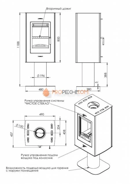 Печь-камин Мета-Бел Рона