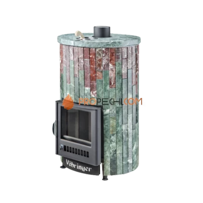 Дровяная печь для бани Ферингер Уют-25 до 25 м³ - Змеевик + Россо Леванте