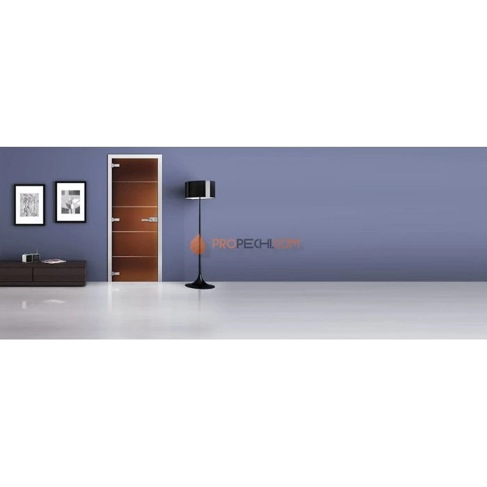 Стеклянная межкомнатная дверь DoorWood с рисунком Tokyo Бронза матовая, 2000х800 мм