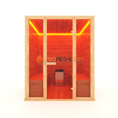 Финская сауна НКЗ 6-местная прямая 180x170x200 см, вход со стороны 170 см