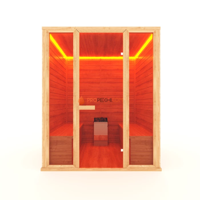 Финская сауна НКЗ 6-местная прямая 180x170x200 см, вход со стороны 170 см