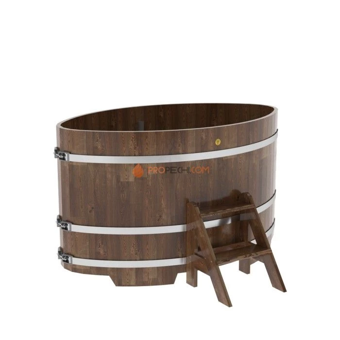 Купель BentWood овальная из сращенных ламелей мореной лиственницы 1,02х1,68