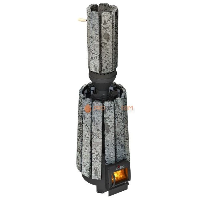 Дровяная печь для бани Grill’D Cometa 180 Vega Long Window Max, Stone (Серпентинит)