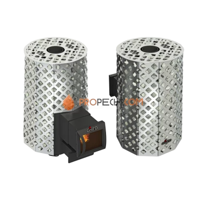 Дровяная печь для бани Grill’D Violet Steel Romb Long (Камень колотый 100 кг)