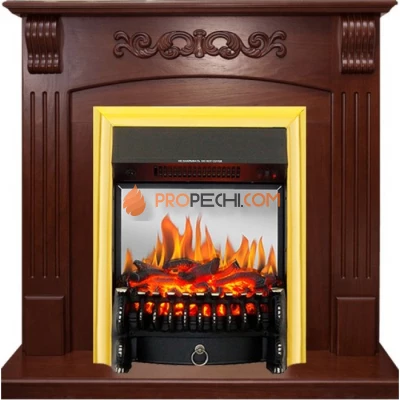 Каминокомплект Royal Flame Sorrento угловой - Орех с очагом Fobos FX M Brass