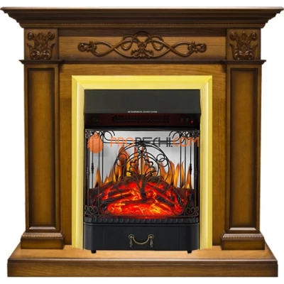Каминокомплект Royal Flame Verona - Дуб антик с очагом Majestic FX M Brass