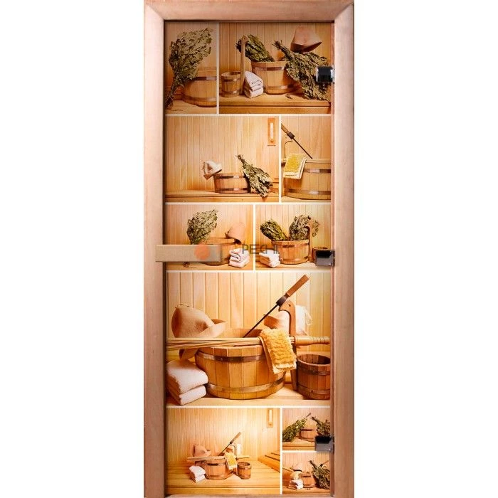 Дверь для бани DoorWood Фотопечать А005, 1700x700 мм