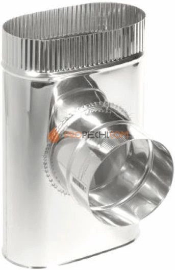 Тройник Овал Моно 100х200. 304. 0,5 врезка D150