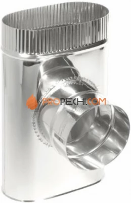 Тройник Овал Моно 100х200. 304. 0,5 врезка D150