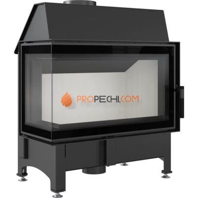 Каминная топка стальная Kratki Zibi/L/BS/DECO (угловое стекло слева) (11 кВт)