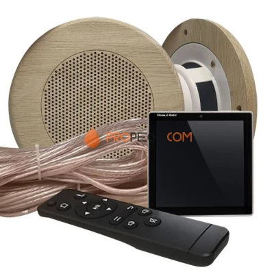 Комплект акустической системы встраиваемый SW-Sensor-2 Black (две колонки Wood, круг)
