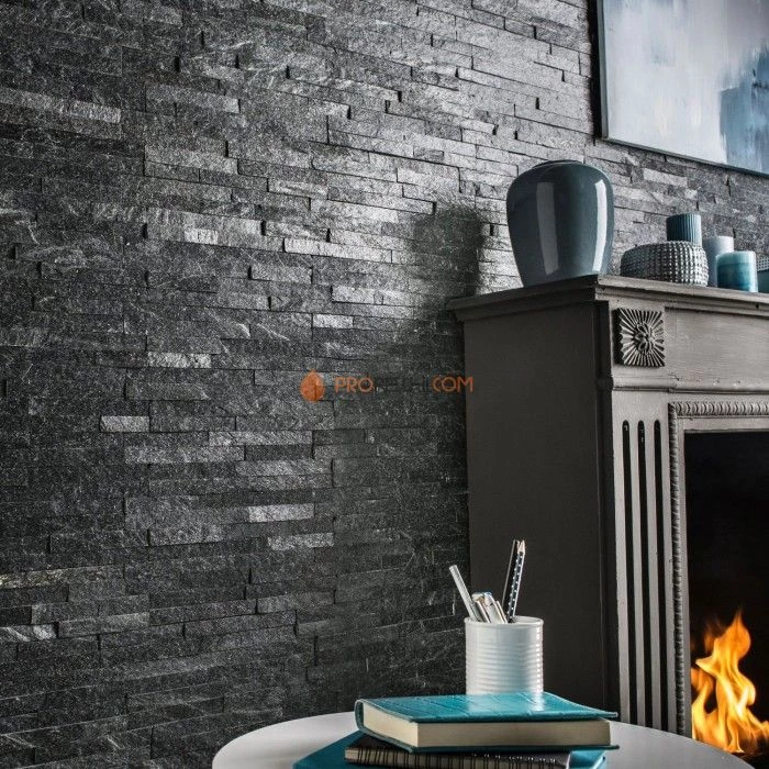 Панель Классик Кварцит Черный (600х150мм) упак. (7шт/0,63м2)