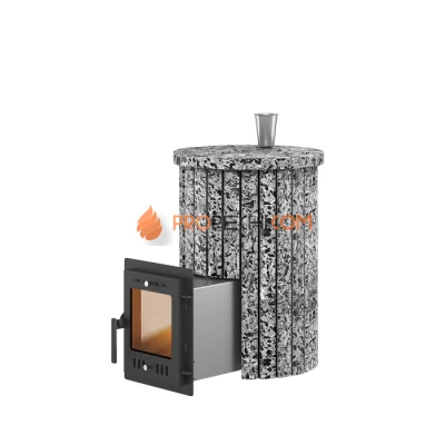 Дровяная печь для бани Эверест Steam Master 18 INOX Ламель Пироксенит Элит, S-20