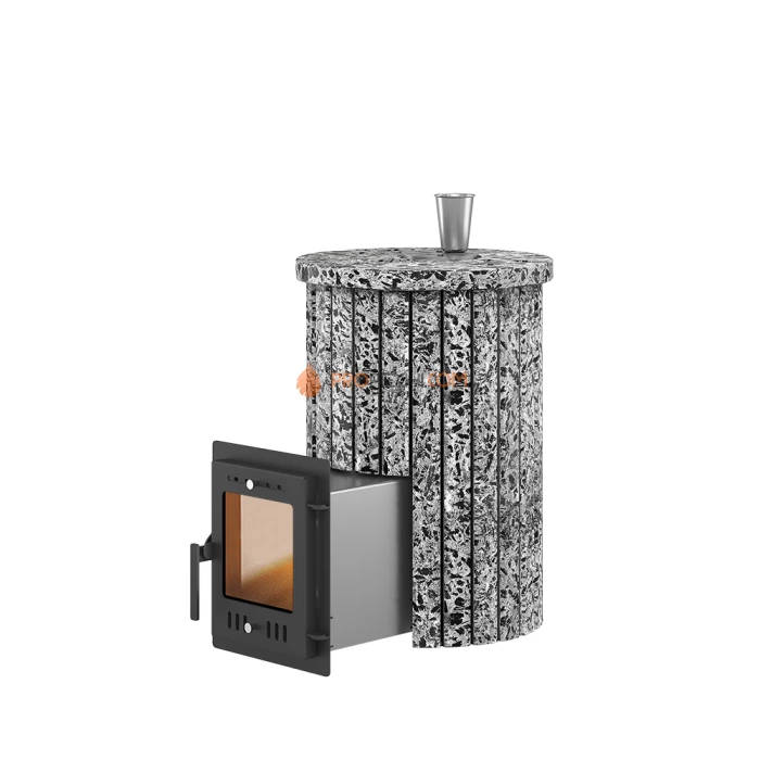 Дровяная печь для бани Эверест Steam Master 18 INOX Ламель Пироксенит Элит, S-20