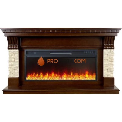 Каминокомплект Royal Flame Denver - Темный дуб / Бежевый (Ширина 1500 мм) с очагом Vision 42 LED